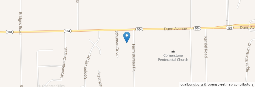Mapa de ubicacion de Dayspring Baptist Church en Verenigde Staten, Florida, Duval County, Jacksonville.