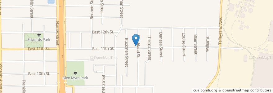 Mapa de ubicacion de East Eleventh Street Baptist Church en アメリカ合衆国, フロリダ州, デュバル郡, ジャクソンビル.
