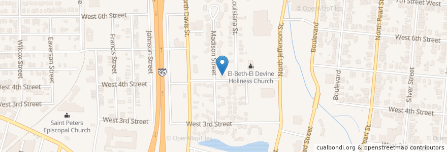 Mapa de ubicacion de El-Beth-El Devine Holiness Church en 美利坚合众国/美利堅合眾國, 佛罗里达州/佛羅里達州, 杜瓦尔县/杜瓦爾縣/杜瓦爾郡, 杰克逊维尔/傑克遜維爾.