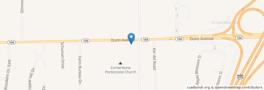 Mapa de ubicacion de Faith Baptist Church en アメリカ合衆国, フロリダ州, デュバル郡, ジャクソンビル.