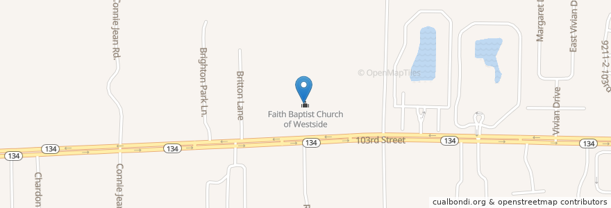 Mapa de ubicacion de Faith Baptist Church of Westside en アメリカ合衆国, フロリダ州, デュバル郡, ジャクソンビル.