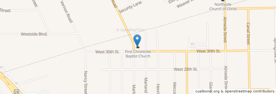 Mapa de ubicacion de First Chronicles Baptist Church en Estados Unidos Da América, Flórida, Condado De Duval, Jacksonville.