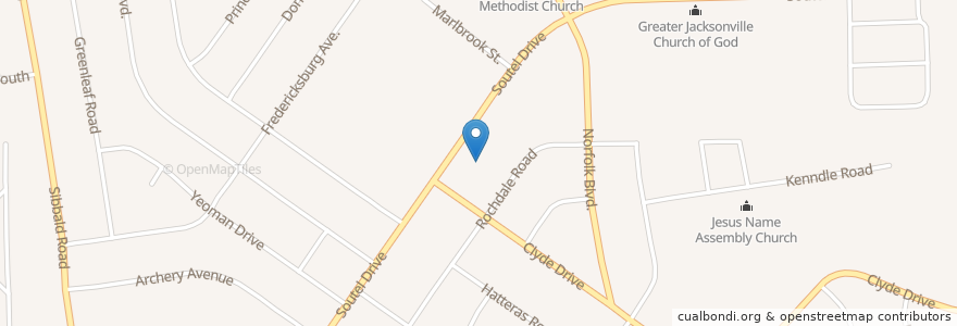 Mapa de ubicacion de First New Zion Missionary Baptist Church en États-Unis D'Amérique, Floride, Comté De Duval, Jacksonville.