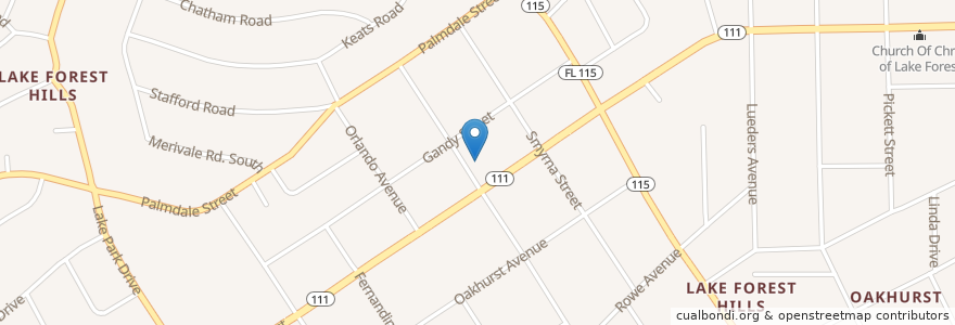 Mapa de ubicacion de Lake Forest Post Office en 미국, 플로리다주, Duval County, 잭슨빌.