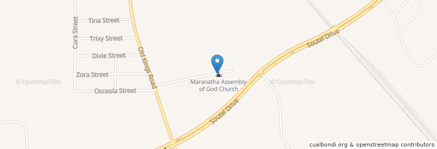Mapa de ubicacion de Maranatha Assembly of God Church en United States, Florida, Duval County, Jacksonville.