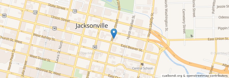Mapa de ubicacion de Mount Zion African Methodist Episcopal Church en États-Unis D'Amérique, Floride, Comté De Duval, Jacksonville.
