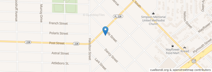 Mapa de ubicacion de Murray Hill Baptist Church en États-Unis D'Amérique, Floride, Comté De Duval, Jacksonville.