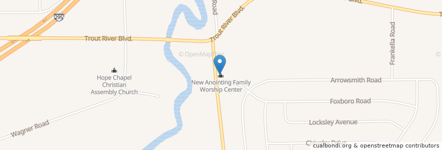 Mapa de ubicacion de New Anointing Family Worship Center en Estados Unidos De América, Florida, Condado De Duval, Jacksonville.