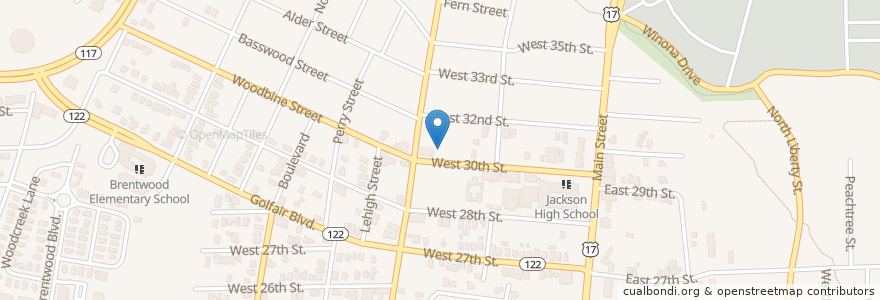 Mapa de ubicacion de North Pearl Street Missionary Baptist Church en アメリカ合衆国, フロリダ州, デュバル郡, ジャクソンビル.