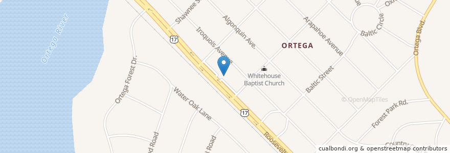 Mapa de ubicacion de Ortega United Methodist Church en 美利坚合众国/美利堅合眾國, 佛罗里达州/佛羅里達州, 杜瓦尔县/杜瓦爾縣/杜瓦爾郡, 杰克逊维尔/傑克遜維爾.