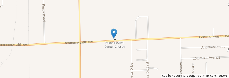 Mapa de ubicacion de Paxon Revival Center Church en Vereinigte Staaten Von Amerika, Florida, Duval County, Jacksonville.