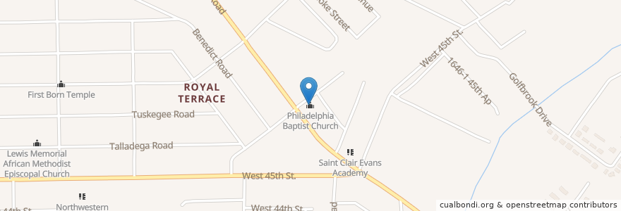 Mapa de ubicacion de Philadelphia Baptist Church en Estados Unidos De América, Florida, Condado De Duval, Jacksonville.