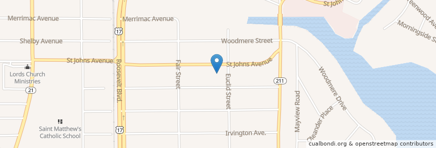 Mapa de ubicacion de The Point at St. Johns Park en 미국, 플로리다주, Duval County, 잭슨빌.