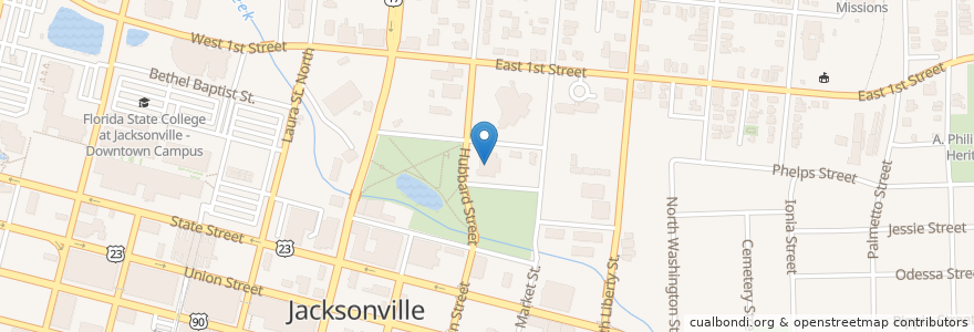 Mapa de ubicacion de Jacksonville Scottish Rite Masonic Center en ایالات متحده آمریکا, فلوریدا, شهرستان دووال، فلوریدا, جکسون‌ویل.