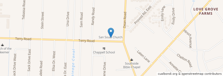 Mapa de ubicacion de Terry Road Baptist Church en Stati Uniti D'America, Florida, Contea Di Duval, Jacksonville.