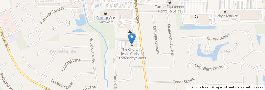 Mapa de ubicacion de The Church of Jesus Christ of Latter-day Saints en Amerika Syarikat, Florida, Duval County, Neptune Beach.