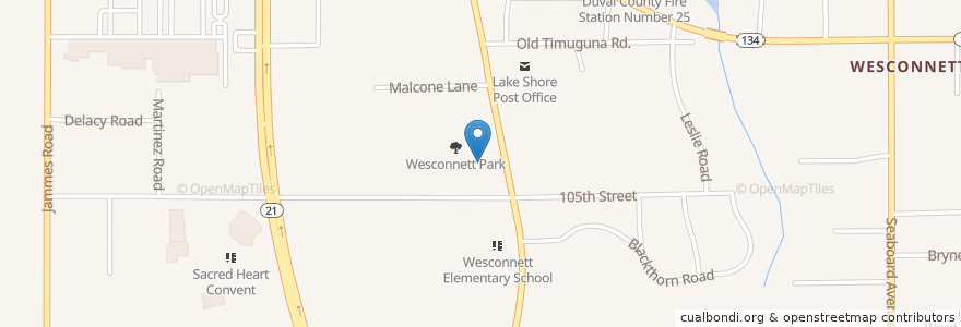 Mapa de ubicacion de Wesconnett United Methodist Church en États-Unis D'Amérique, Floride, Comté De Duval, Jacksonville.