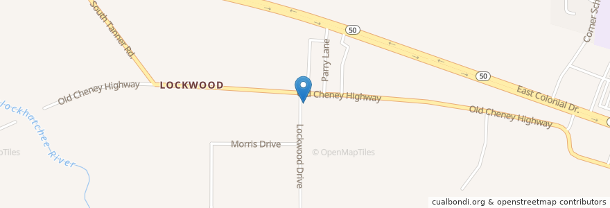 Mapa de ubicacion de Lockwood Missionary Baptist Church en 美利坚合众国/美利堅合眾國, 佛罗里达州/佛羅里達州, 橙县/橙縣/橘郡.