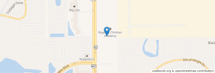 Mapa de ubicacion de South Orlando Baptist Church en Estados Unidos Da América, Flórida, Condado De Orange.