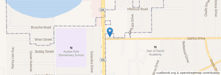 Mapa de ubicacion de Azalea Park Baptist Church en United States, Florida, Orange County, Orlando.