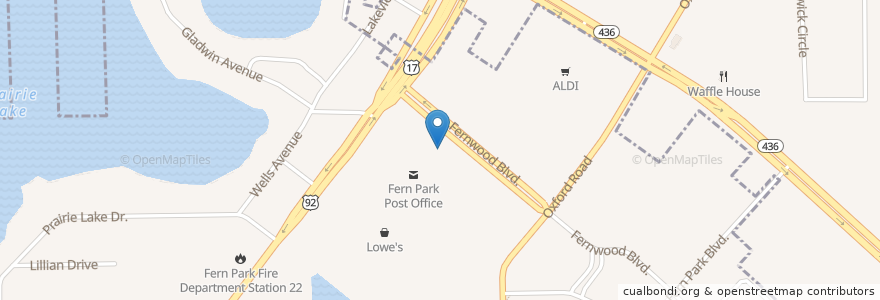 Mapa de ubicacion de Fern Park Post Office en Соединённые Штаты Америки, Флорида, Seminole County, Casselberry.