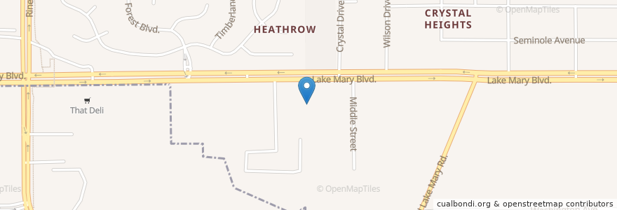 Mapa de ubicacion de Lake Mary Post Office en Amerika Birleşik Devletleri, Florida, Seminole County, Lake Mary.