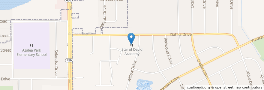 Mapa de ubicacion de Star of David Academy en アメリカ合衆国, フロリダ州, オレンジ郡 (フロリダ州), オーランド.