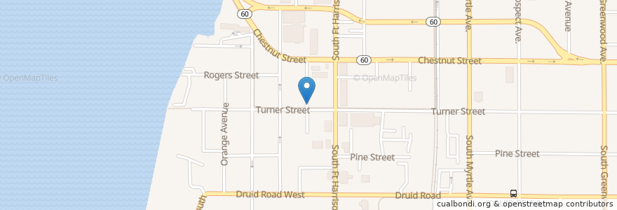 Mapa de ubicacion de First United Methodist Church of Clearwater en Amerika Syarikat, Florida, Pinellas County, Clearwater.