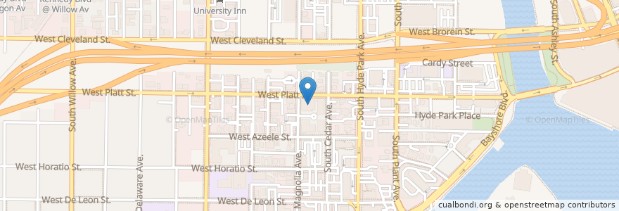 Mapa de ubicacion de Hyde Park United Methodist Church en الولايات المتّحدة الأمريكيّة, فلوريدا, Hillsborough County, Tampa.