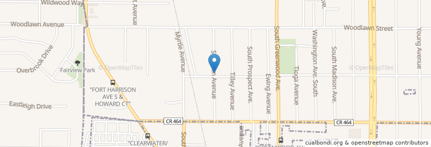Mapa de ubicacion de Pillar of Faith Deliverance Church en Amerika Birleşik Devletleri, Florida, Pinellas County, Clearwater.