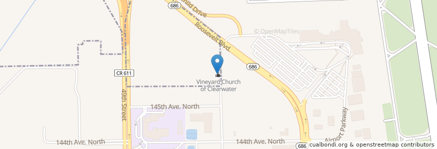 Mapa de ubicacion de Vineyard Church of Clearwater en Stati Uniti D'America, Florida, Pinellas County.