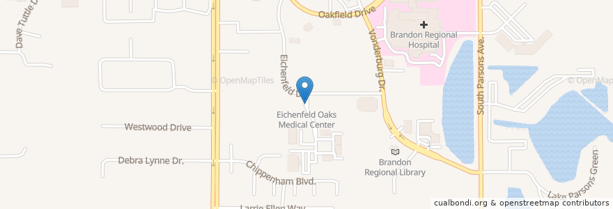Mapa de ubicacion de Eichenfeld Oaks Medical Center en アメリカ合衆国, フロリダ州, Hillsborough County.