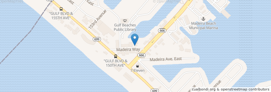 Mapa de ubicacion de Madeira Beach Post Office en Verenigde Staten, Florida, Pinellas County, Madeira Beach.