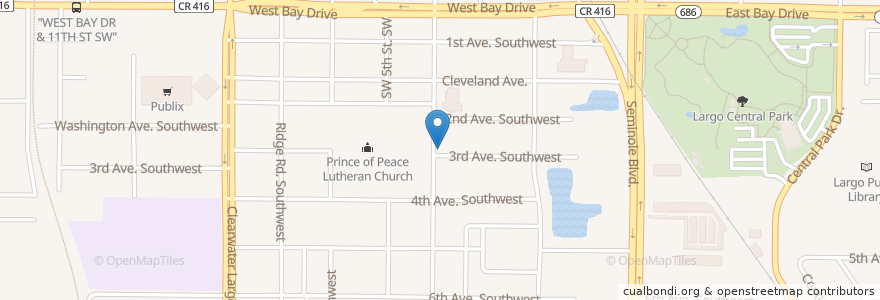 Mapa de ubicacion de Boley Juvenile Justice School en Estados Unidos Da América, Flórida, Pinellas County, Largo.