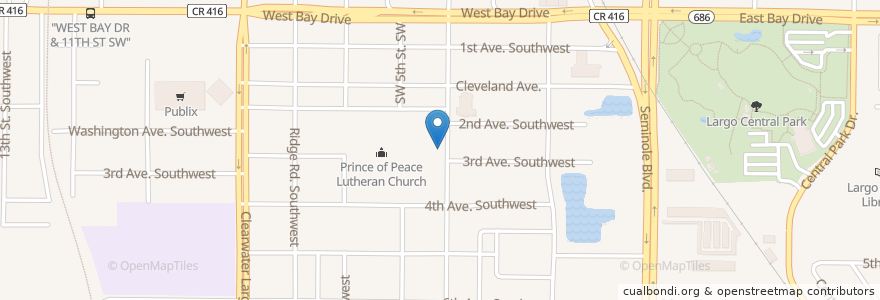 Mapa de ubicacion de Pace Center for Girls Pinellas County en Estados Unidos De América, Florida, Pinellas County, Largo.