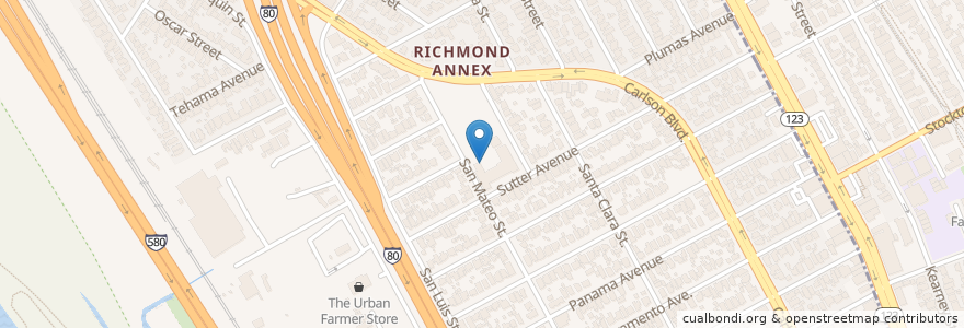 Mapa de ubicacion de Alvarado School en Amerika Syarikat, California, Contra Costa County, Richmond.