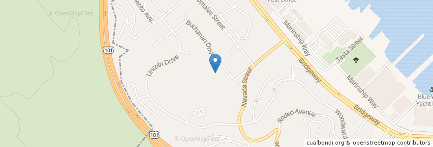 Mapa de ubicacion de Willow Creek Academy en United States, California, Marin County, Sausalito.