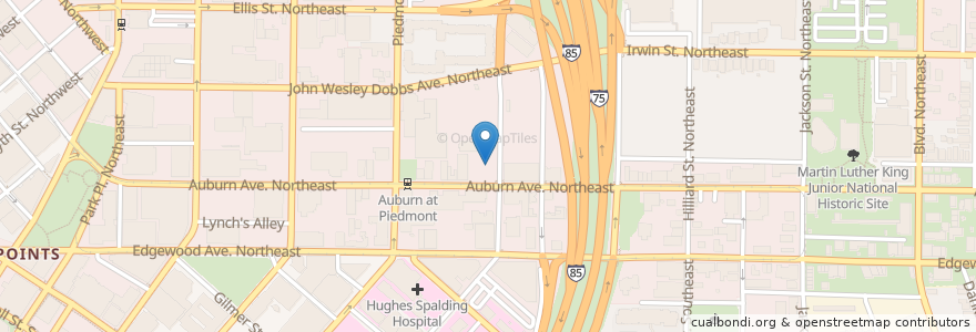 Mapa de ubicacion de Big Bethel AME Church en アメリカ合衆国, ジョージア州, Fulton County, Atlanta.