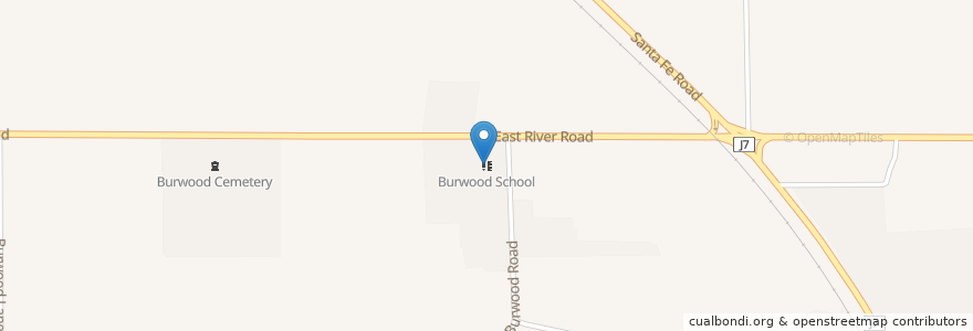 Mapa de ubicacion de Burwood School en Vereinigte Staaten Von Amerika, Kalifornien, San Joaquin County.