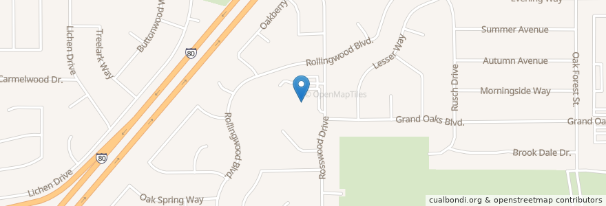 Mapa de ubicacion de Grand Oaks Elementary School en Estados Unidos Da América, Califórnia, Sacramento County, Citrus Heights.