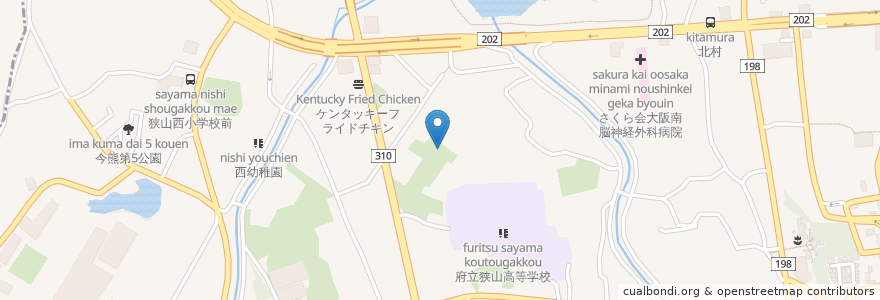 Mapa de ubicacion de 大阪狭山市 en 日本, 大阪府, 大阪狭山市.