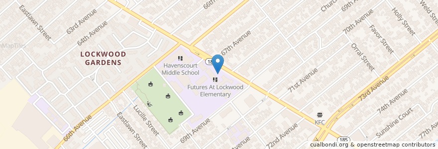 Mapa de ubicacion de Lockwood School en 美利坚合众国/美利堅合眾國, 加利福尼亚州/加利福尼亞州, 阿拉梅达县/阿拉米達縣/阿拉米達郡, 奥克兰/奧克蘭/屋崙.