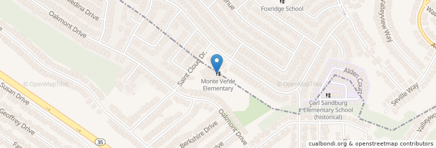 Mapa de ubicacion de Monte Verde Elementary en 미국, 캘리포니아주, San Mateo County, San Bruno.