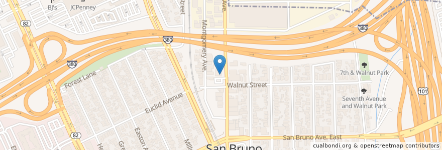 Mapa de ubicacion de North Brae School en 美利坚合众国/美利堅合眾國, 加利福尼亚州/加利福尼亞州, 圣马刁县, San Bruno.