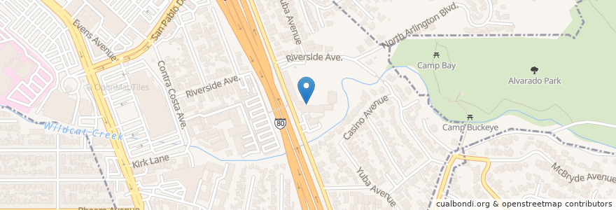 Mapa de ubicacion de Riverside Elementary School en 미국, 캘리포니아주, Contra Costa County, Richmond, San Pablo.