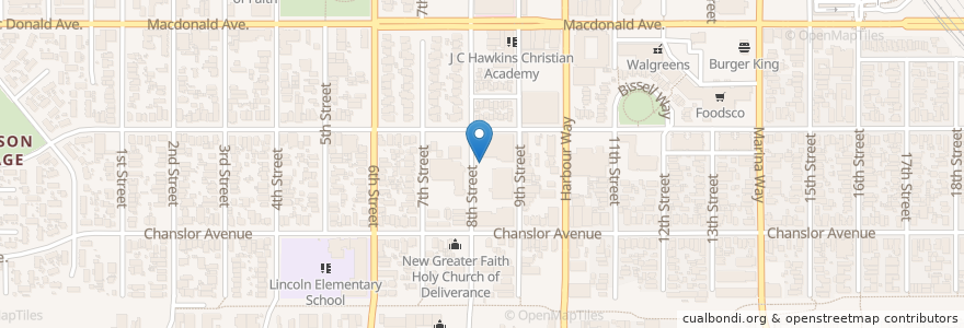 Mapa de ubicacion de Samuel Gompers Continuation High School en アメリカ合衆国, カリフォルニア州, Contra Costa County, Richmond.
