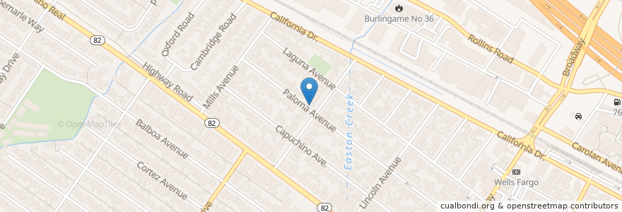 Mapa de ubicacion de Coolidge Grammar School en United States, California, San Mateo County, Burlingame.
