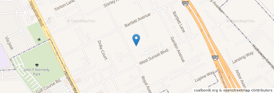Mapa de ubicacion de East Bay Arts High School en Amerika Syarikat, California, Alameda County.