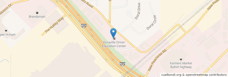Mapa de ubicacion de Doraville Driver Education Center en Соединённые Штаты Америки, Джорджия, Dekalb County, Doraville.