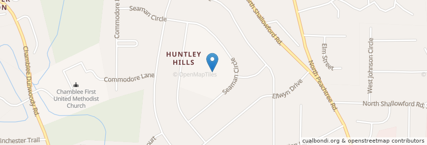 Mapa de ubicacion de Huntley Hills Elementary School en Соединённые Штаты Америки, Джорджия, Dekalb County, Chamblee.